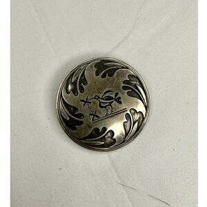 Vintage W. Smolak Sterling Silver Artisan Bird Brooch Pendant